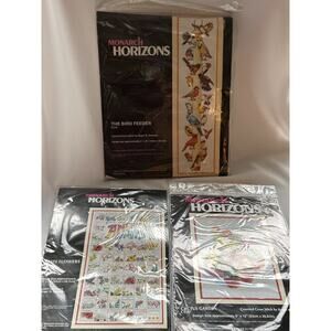 3 HORIZONS America State Flowers/cactus Garden/ The Bird Feeder Cross Stitch